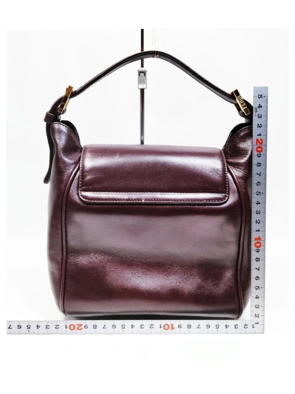 Authentic Fendi Vintage Burgundy Leather Shoulder Bag Luxury Designer Handbag - Picture 3 of 16